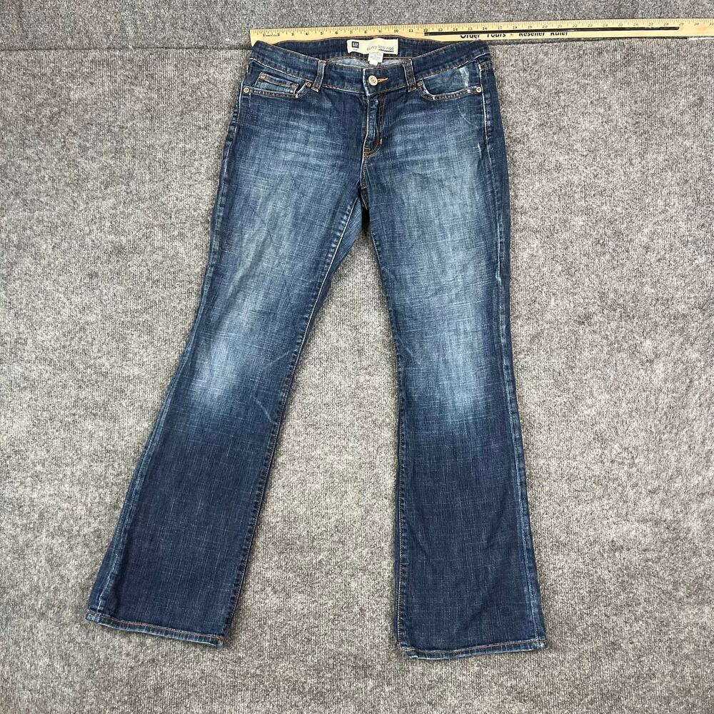 GAP Curvy Low‎ Rise Jeans Womens Size 6 Blue Bootcut Stretch Medium Wash